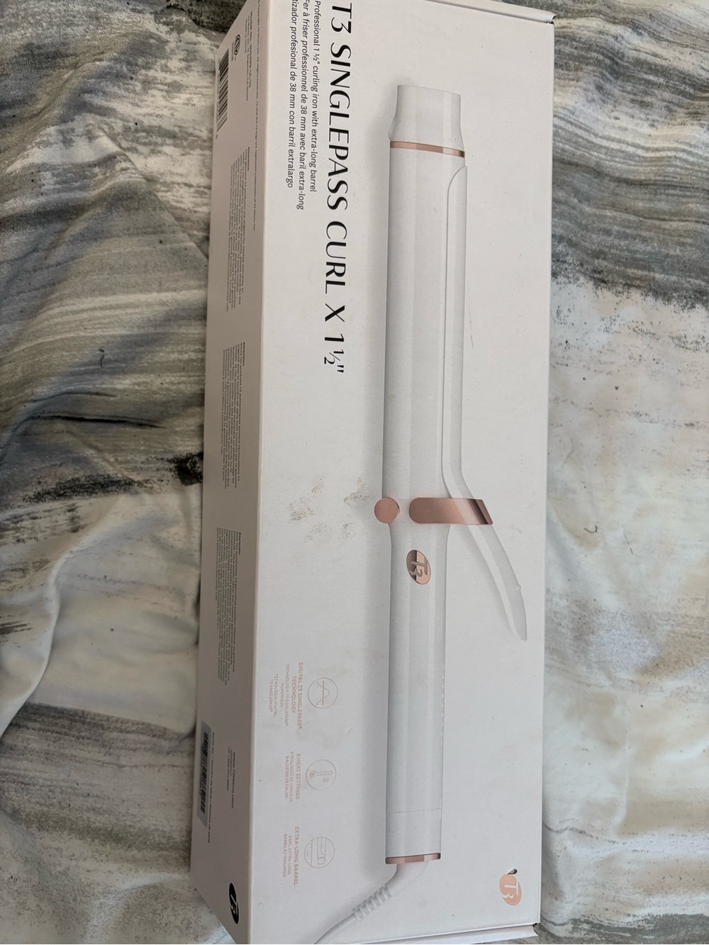 T3 SinglePass Curl 1¼" White with Rose Gold Accents